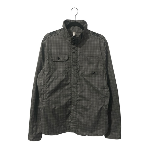 Lululemon Jacket Men’s Gray Large Plaid Shirt Reversible Reflective Windbreaker - Picture 1 of 16